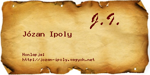 Józan Ipoly névjegykártya
